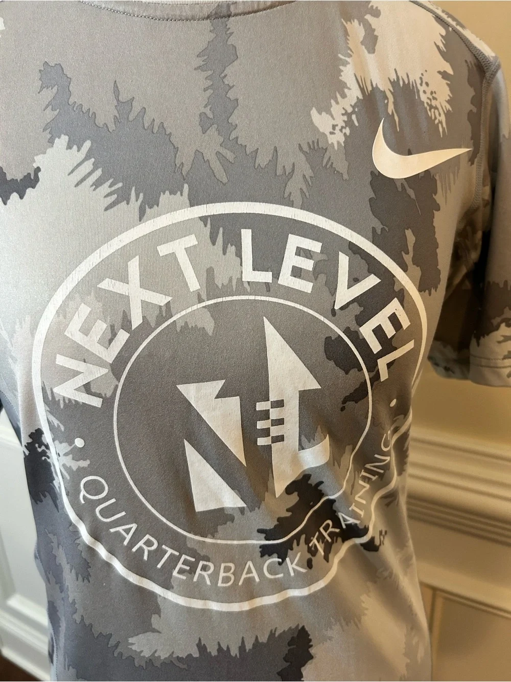 Nike Pro HyperCool Next Level Gray Camo Quarterback Training Shirt